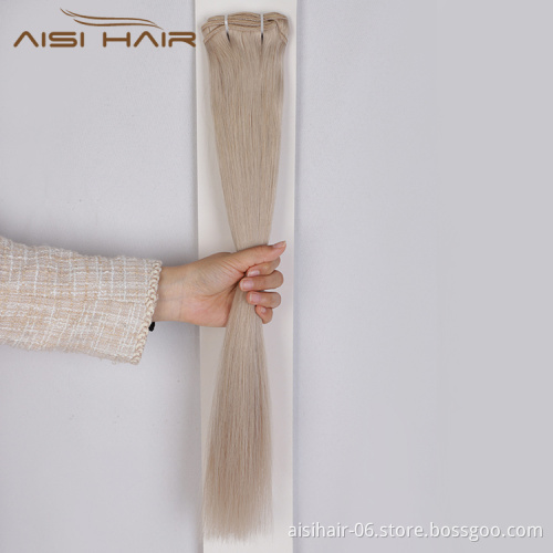Aisi Hair 10A 100% Brazilian Unprocessed  Human Hair Bundle 20inch Double Drawn Blonde Human Hair Extension For Women